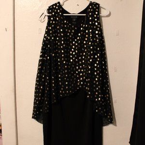 Black with Golden Sleeveless Dress